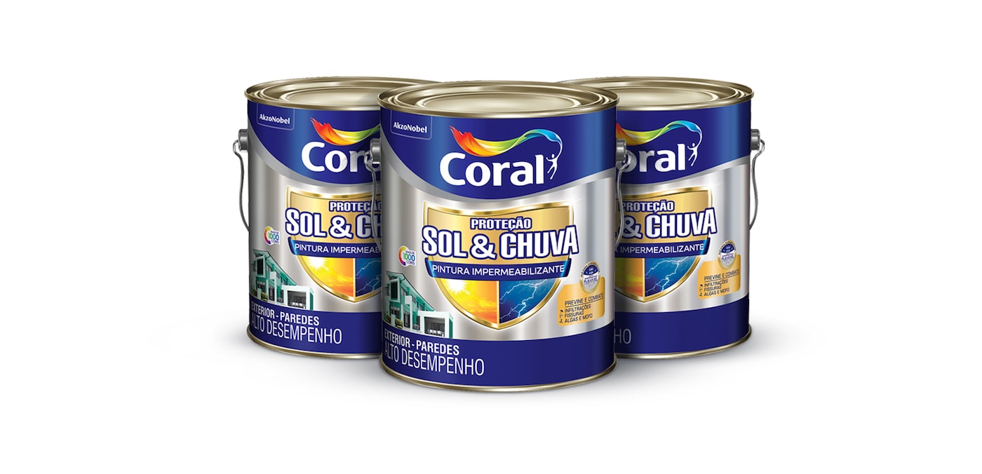 Galões de tinta Coral Proteção Sol & Chuva Pintura Impermeabilizante