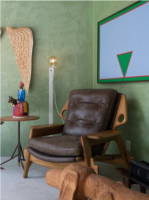 Ambiente decorado casacor Pernambuco com parede em tons 15 efeitos.