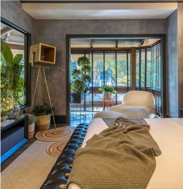 Ambiente do quarto casacor Balneário Camboriú com parede em tons 15 efeitos.