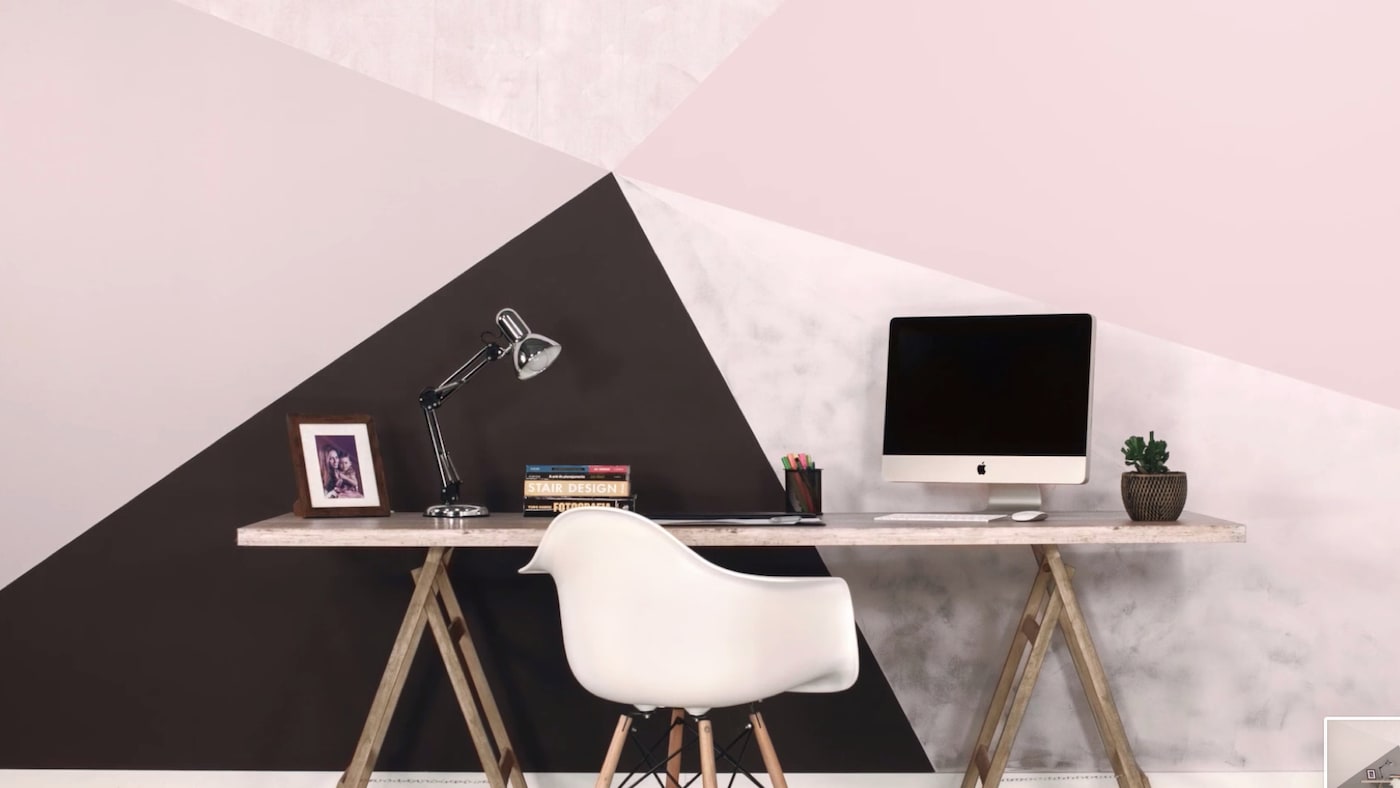 Tutorial de como usar as Tintas Coral para criar o quarto Geometria Irregular.