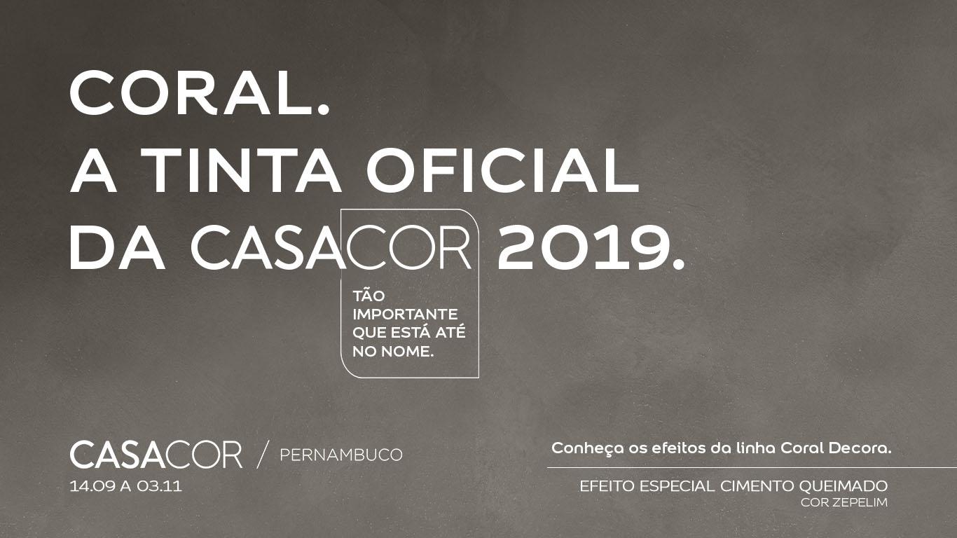 Coral a Tinta Oficial da CASACOR 2019 | Pernambuco de 14.09 a 03.11.