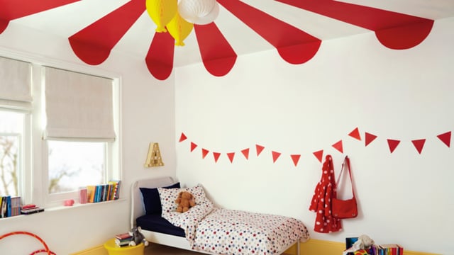 Quarto Circo com as tintas Coral.