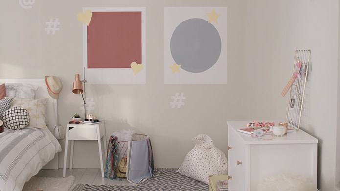 Quarto Selfie na decoração com tinta Coral. 