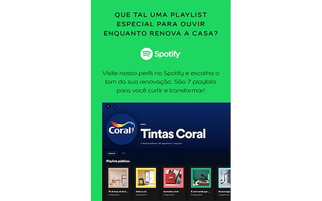 Banner Playlist Spotify especial para ouvir enquanto renova a casa.