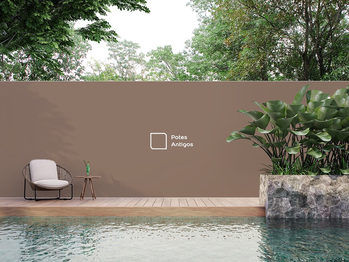 Muro renovado com a cor Potes Antigos da Tintas Coral