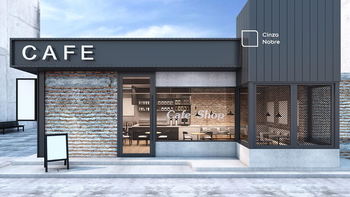 Fachada renovada com a cor Cinza Nobre da Tintas Coral