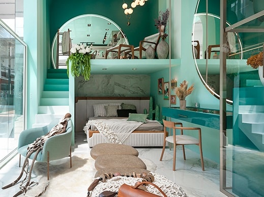 Quarto decorado com paredes Tintas Coral casacor 2020.