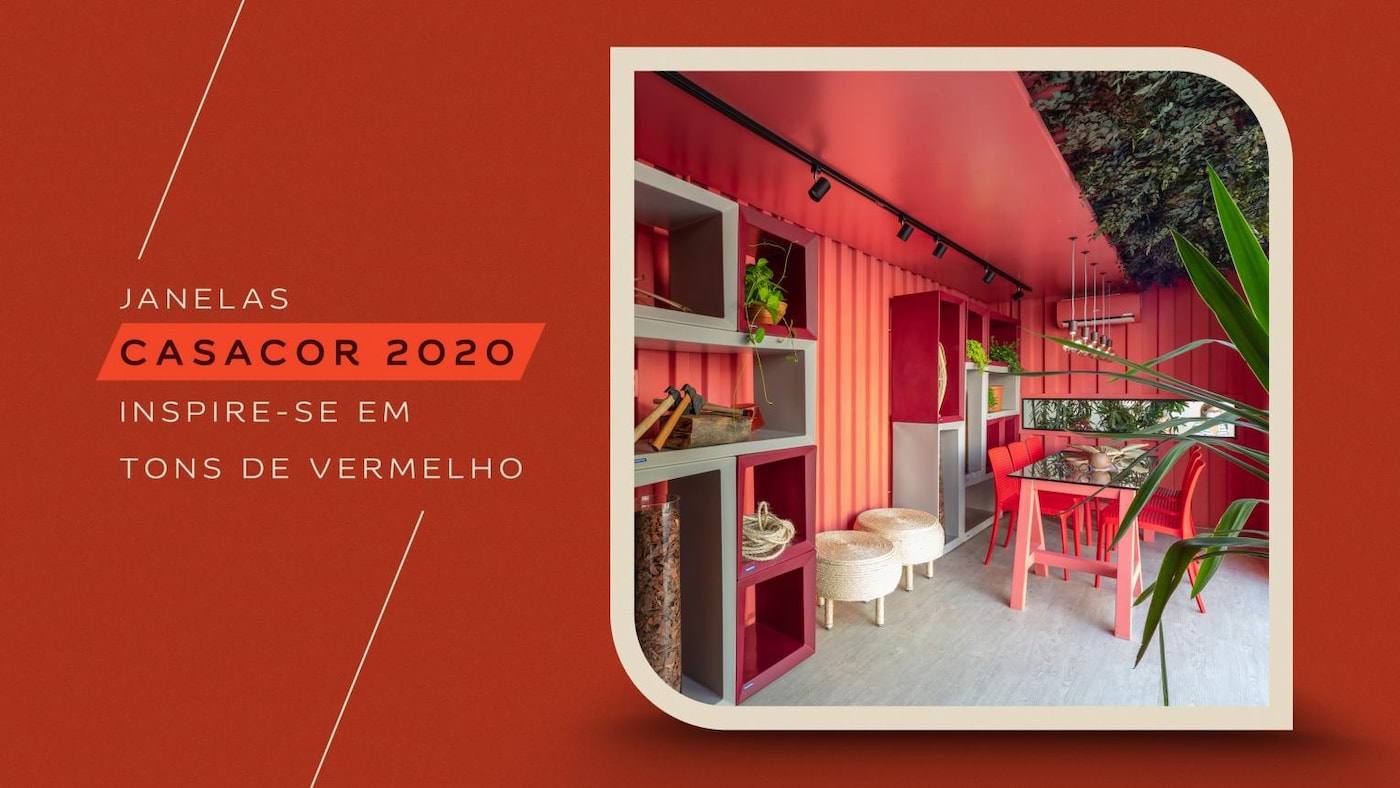 Banner de capa Coral janelas casacor 2020 inspire-se tons de vermelho.