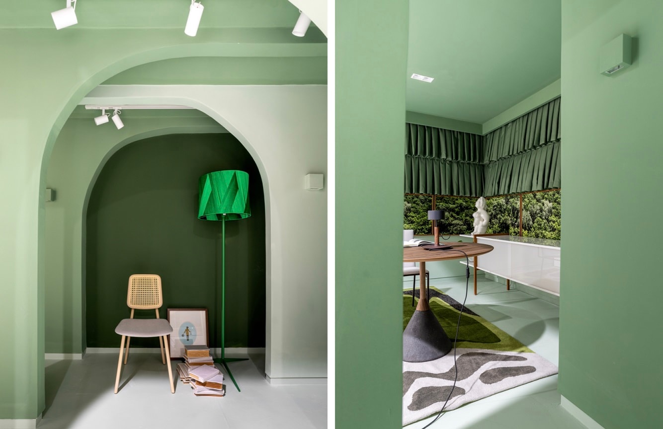 Ambiente decorado com parede Tintas Coral casacor 2020 Bahia.