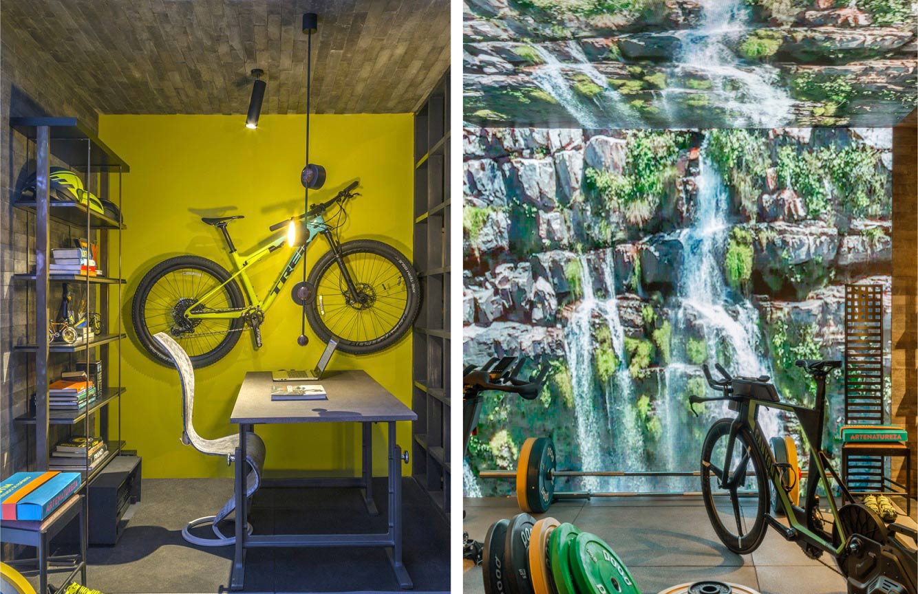 Ambiente com cachoeira decorado com parede Tintas Coral casacor 2020 Brasília.