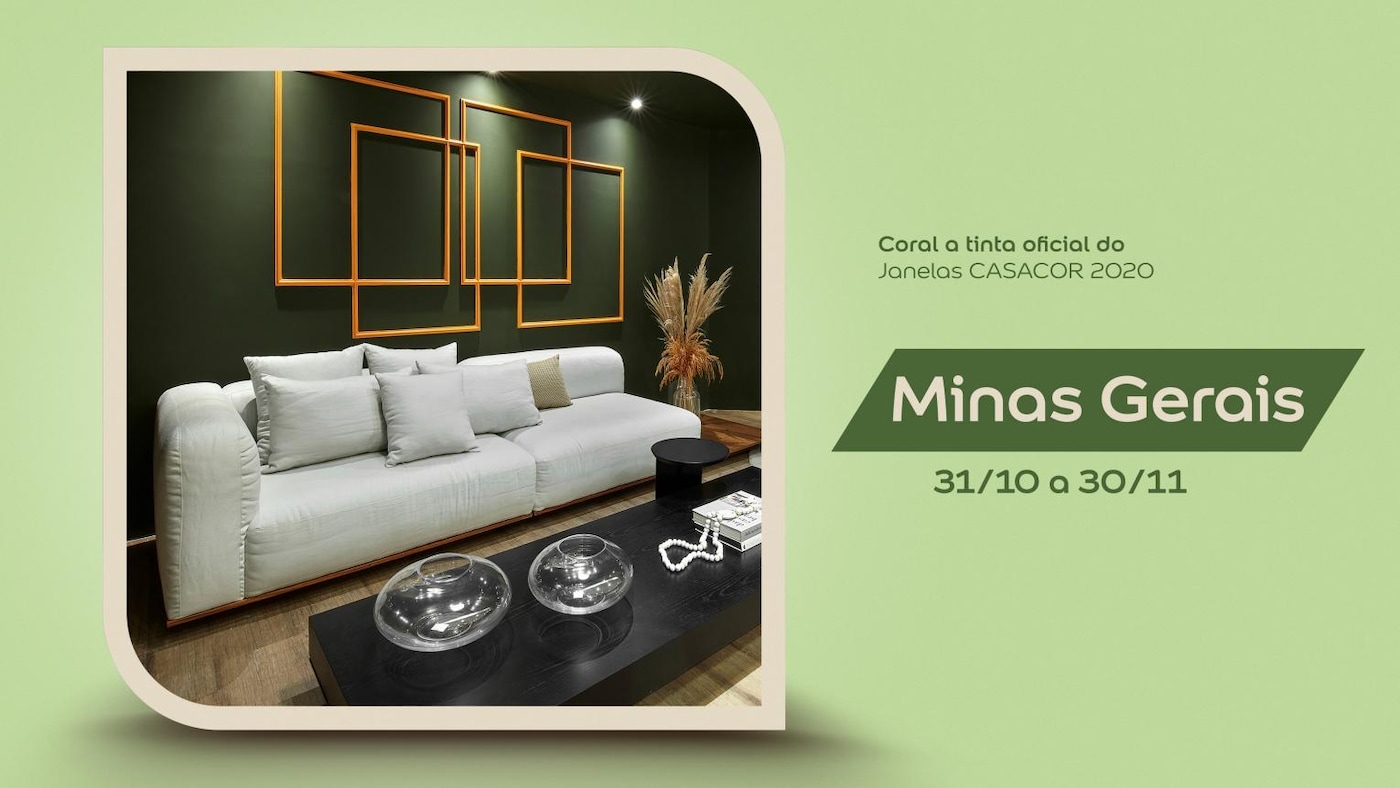  Banner de capa Coral a Tinta Oficial da Janelas casacor 2020 Minas Gerais.