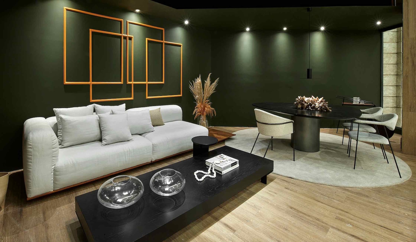 Sala decorada com paredes Tintas Coral casacor 2020 Minas Gerais.