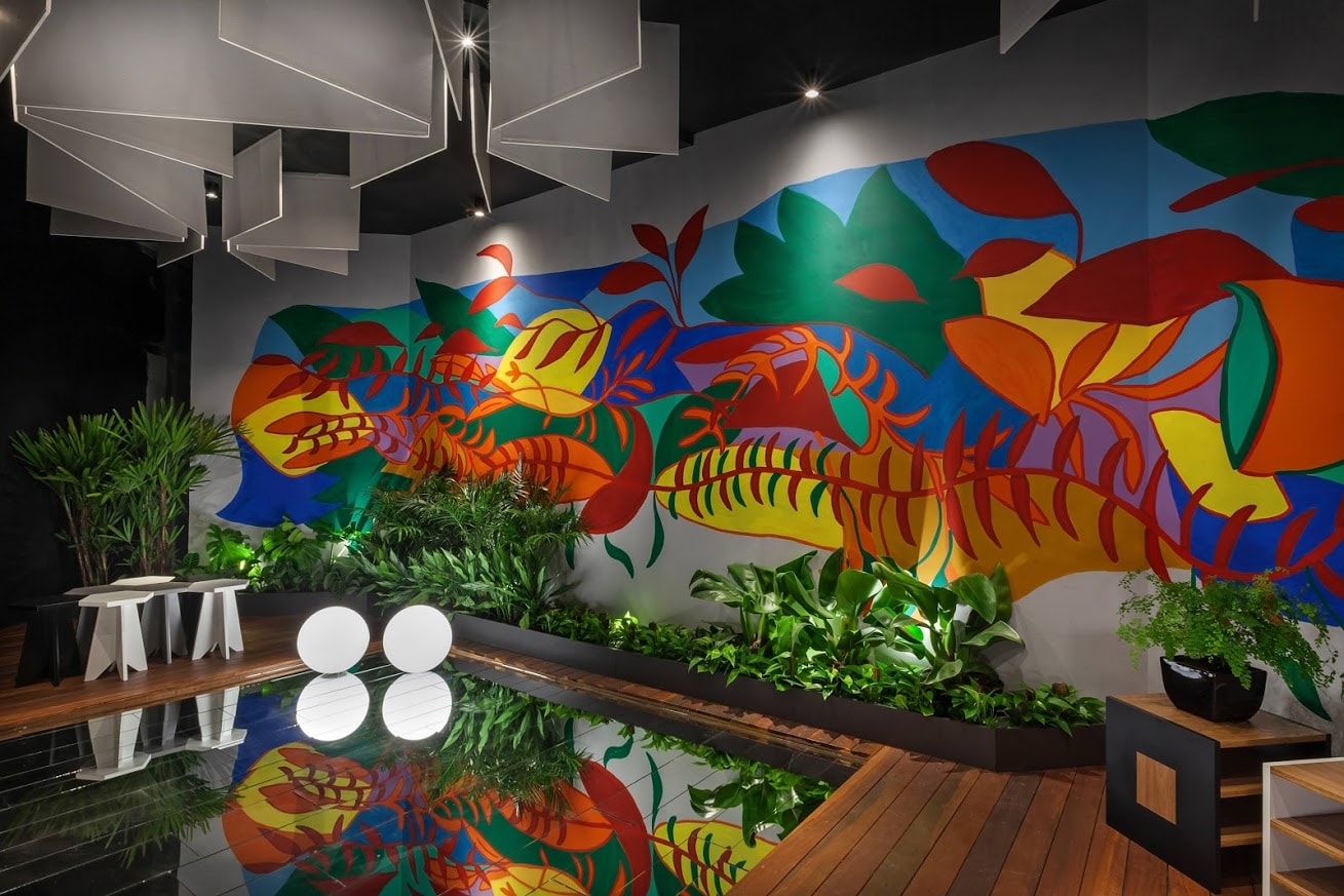 Ambiente externo decorado com tintas Coral casacor 2020 Minas Gerais