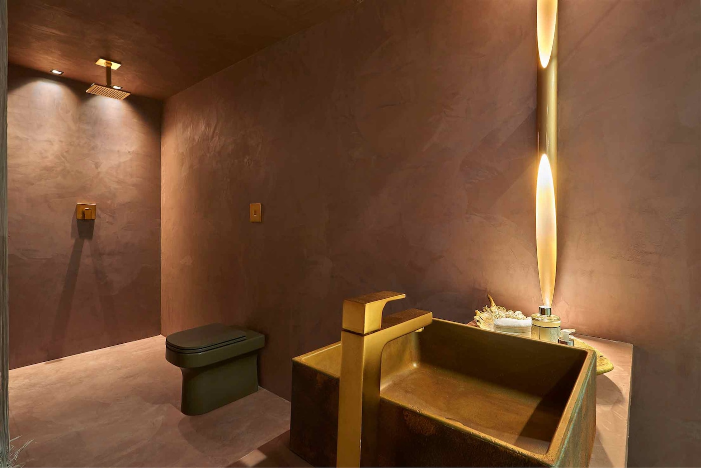 Banheiro decorado com paredes Tintas Coral casacor 2020 Minas Gerais.