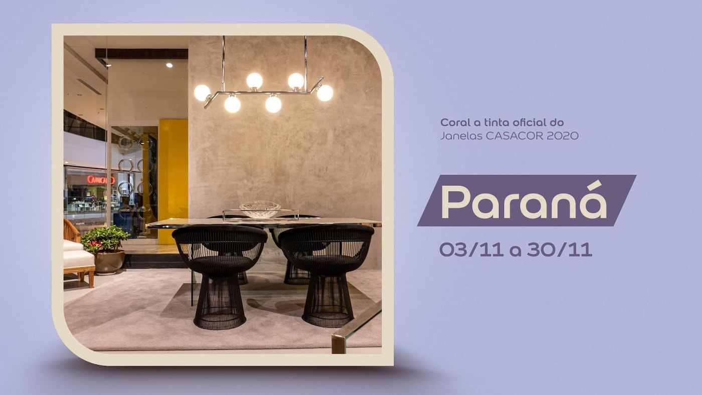 Banner de capa Coral a Tinta Oficial da Janelas casacor 2020 Paraná.