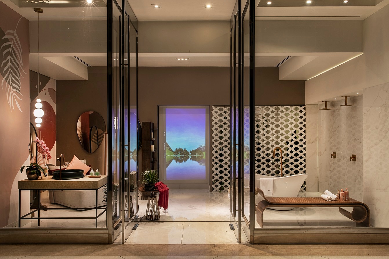 Banheiro decorado com tintas Coral casacor 2020 Ribeirão Preto.