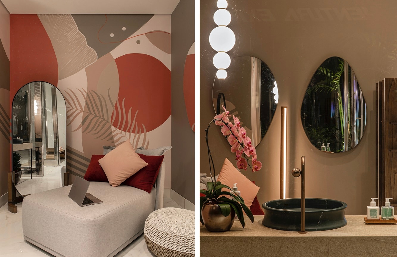 Suíte decorada com tintas Coral casacor 2020 Ribeirão Preto.