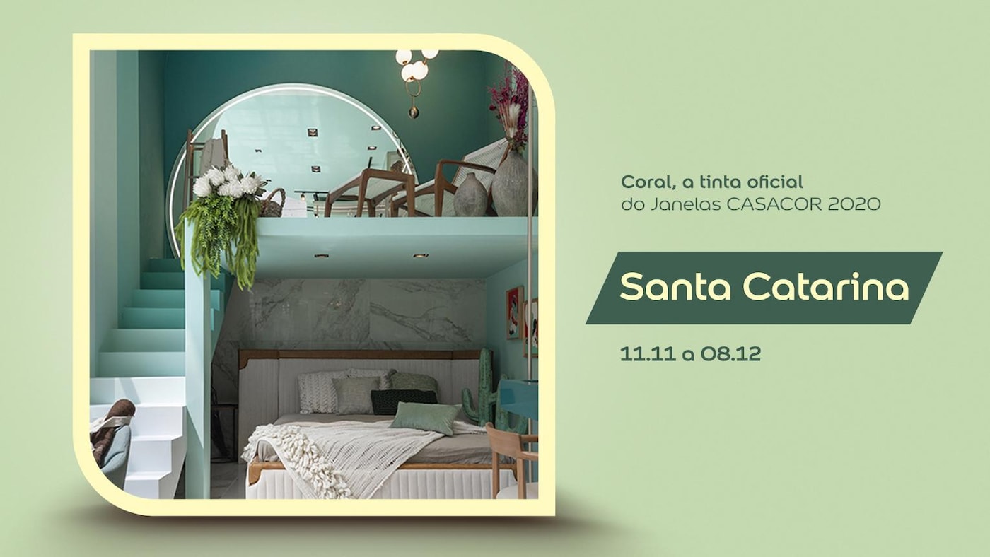 Banner de capa Coral a Tinta Oficial da Janelas casacor 2020 Santa Catarina.
