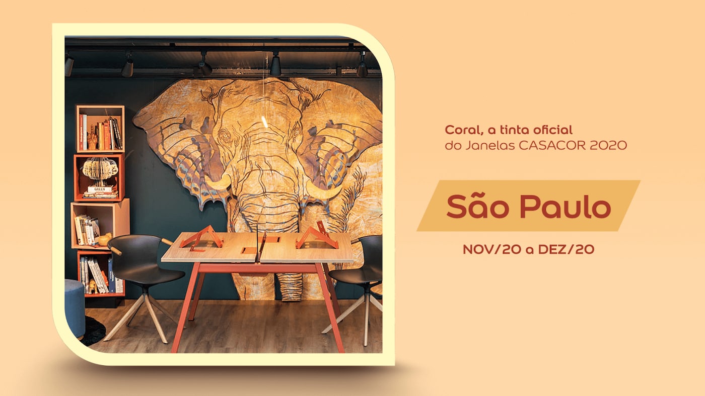 Banner de capa Coral a Tinta Oficial da Janelas casacor 2020 São Paulo.