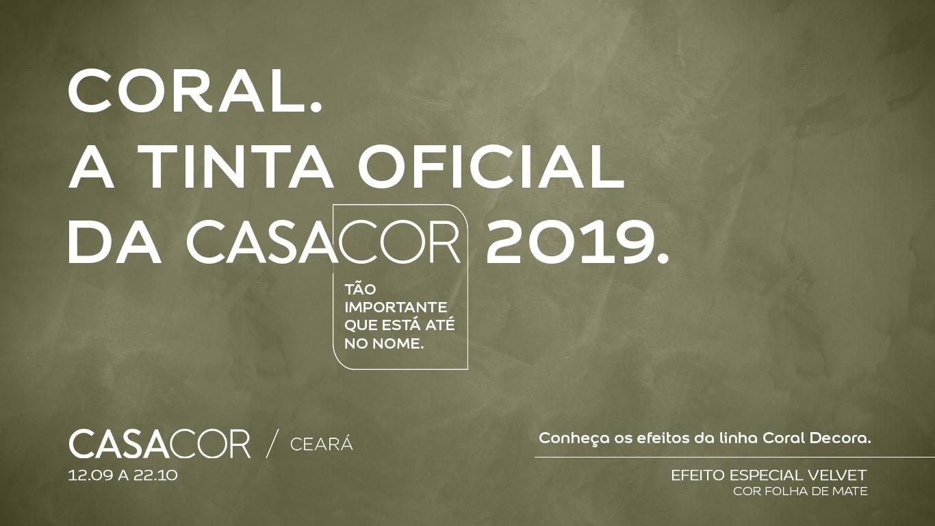 Coral. A tinta oficial CASACOR Ceará 2019. 12/09 a 22/10