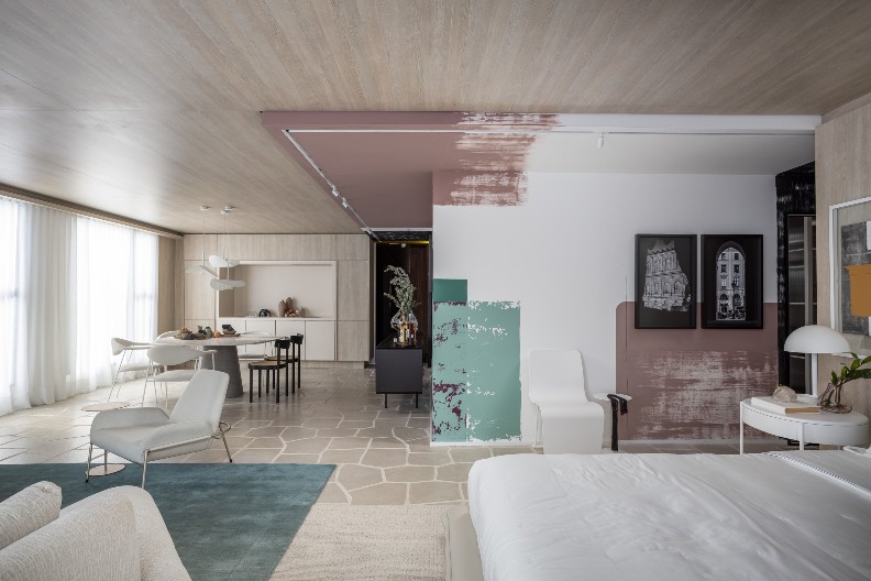 Cosmopolitan Loft com pintura especial, de Mariana Pesca para CASACOR Santa Catarina