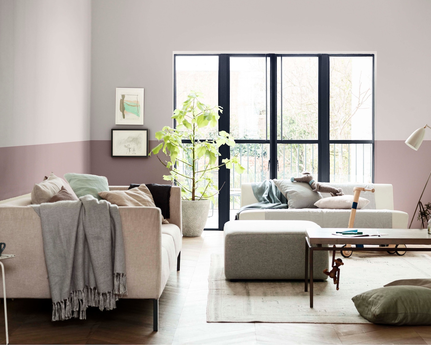 Zarte Farbtöne im Wohnzimmer