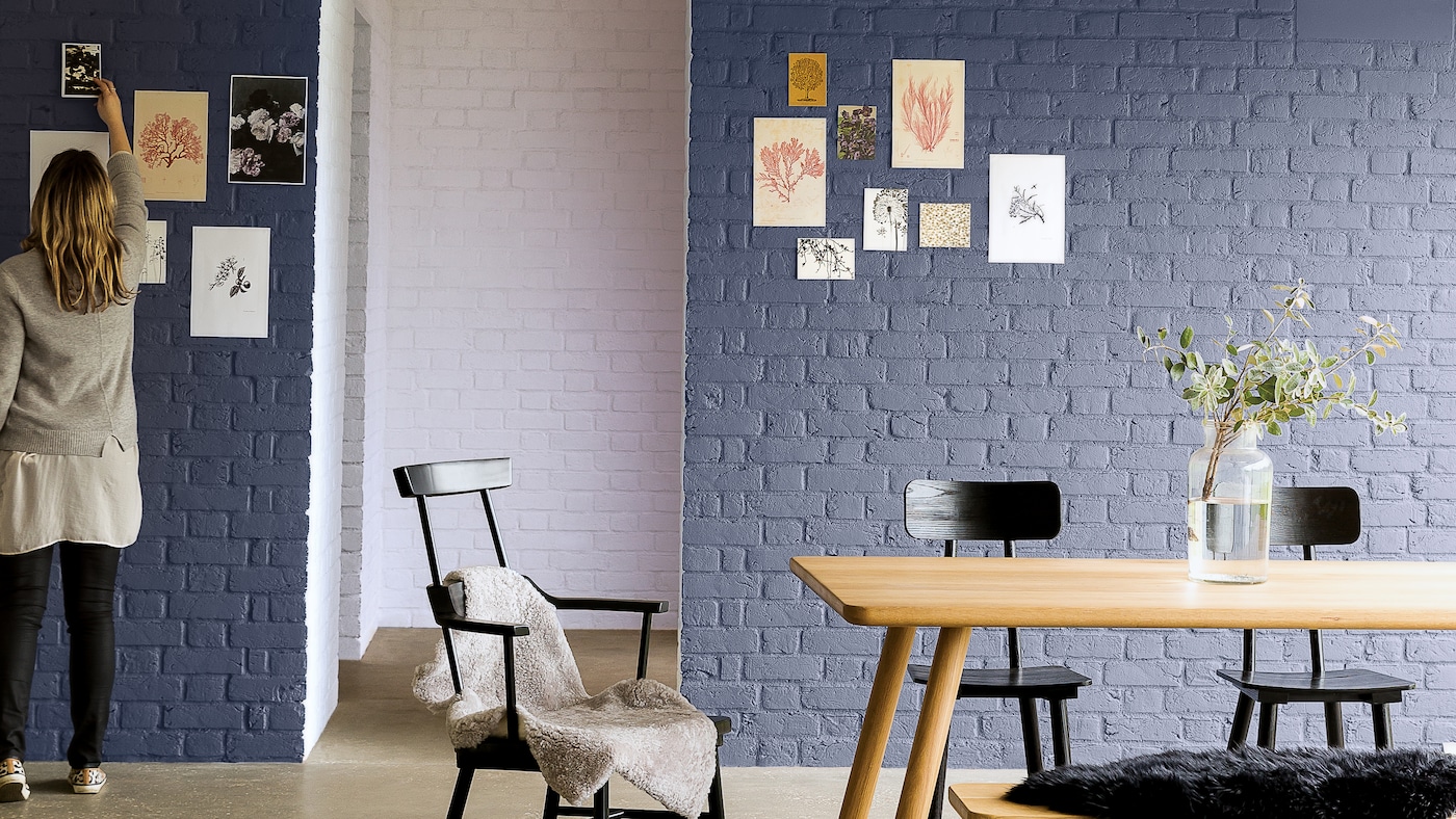 Wörter und Bilder blau