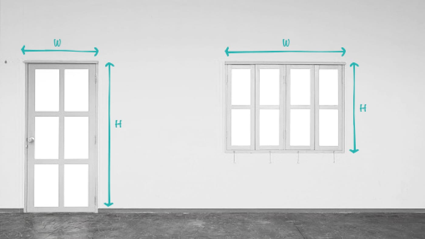 Calculating overall door and window measurement