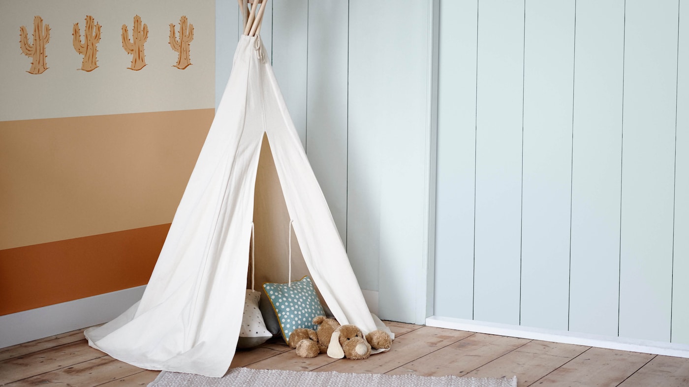 A small tepee is a great addition and will give your little one something to focus on when they’re playing on the floor.