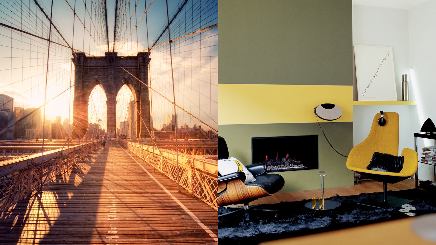 Create an edgy, urban scheme with pops of neon alongside an elegant grey, or take inspiration from the city skyline at sunset for a warm, relaxed atmosphere.