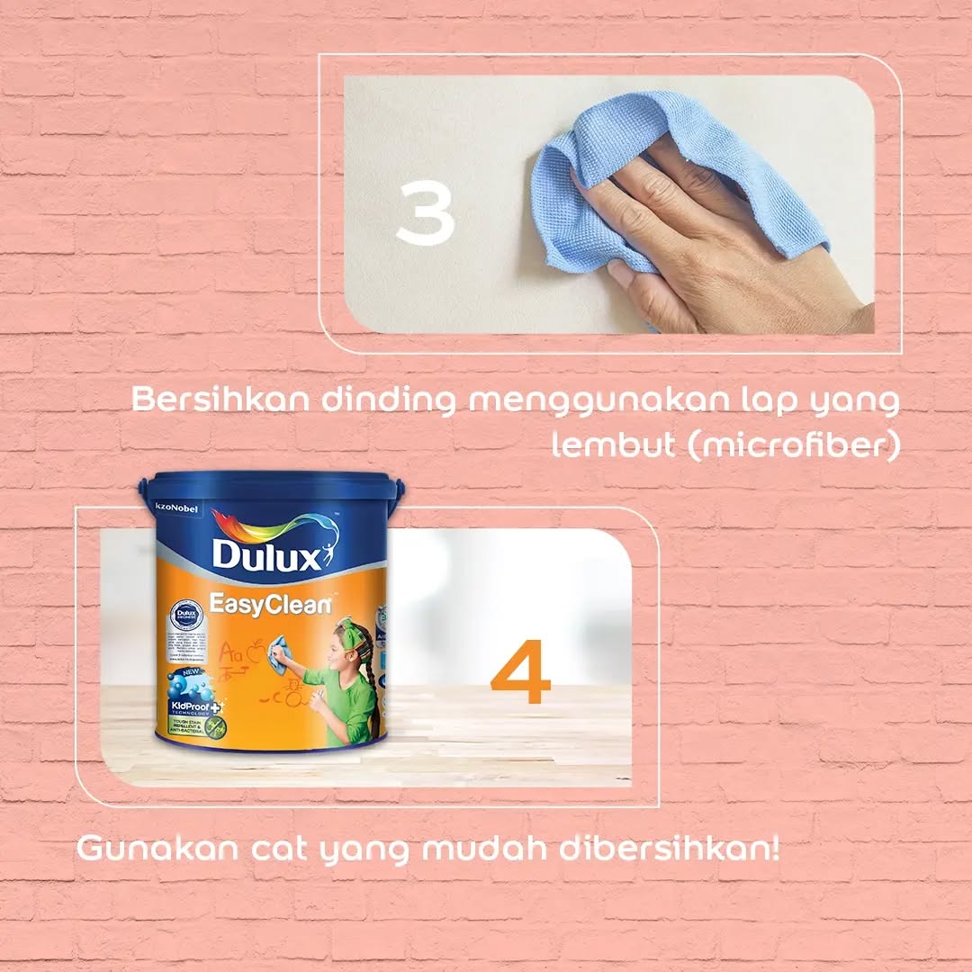 ersihkan Dinding Menggunakan Lap yang Lembut (Microfiber)
