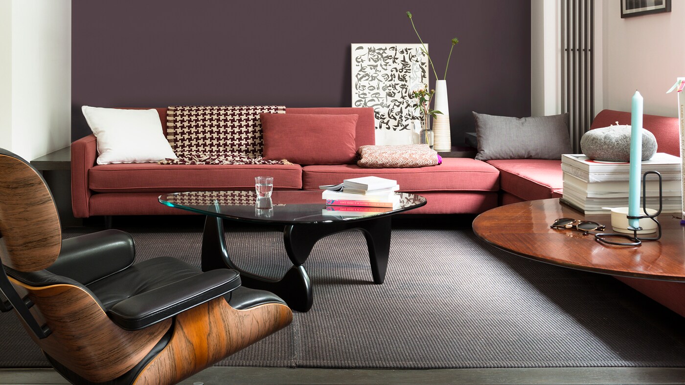 A deep, chocolatey shade of red Dulux paint will deliver plenty of drama to your new home