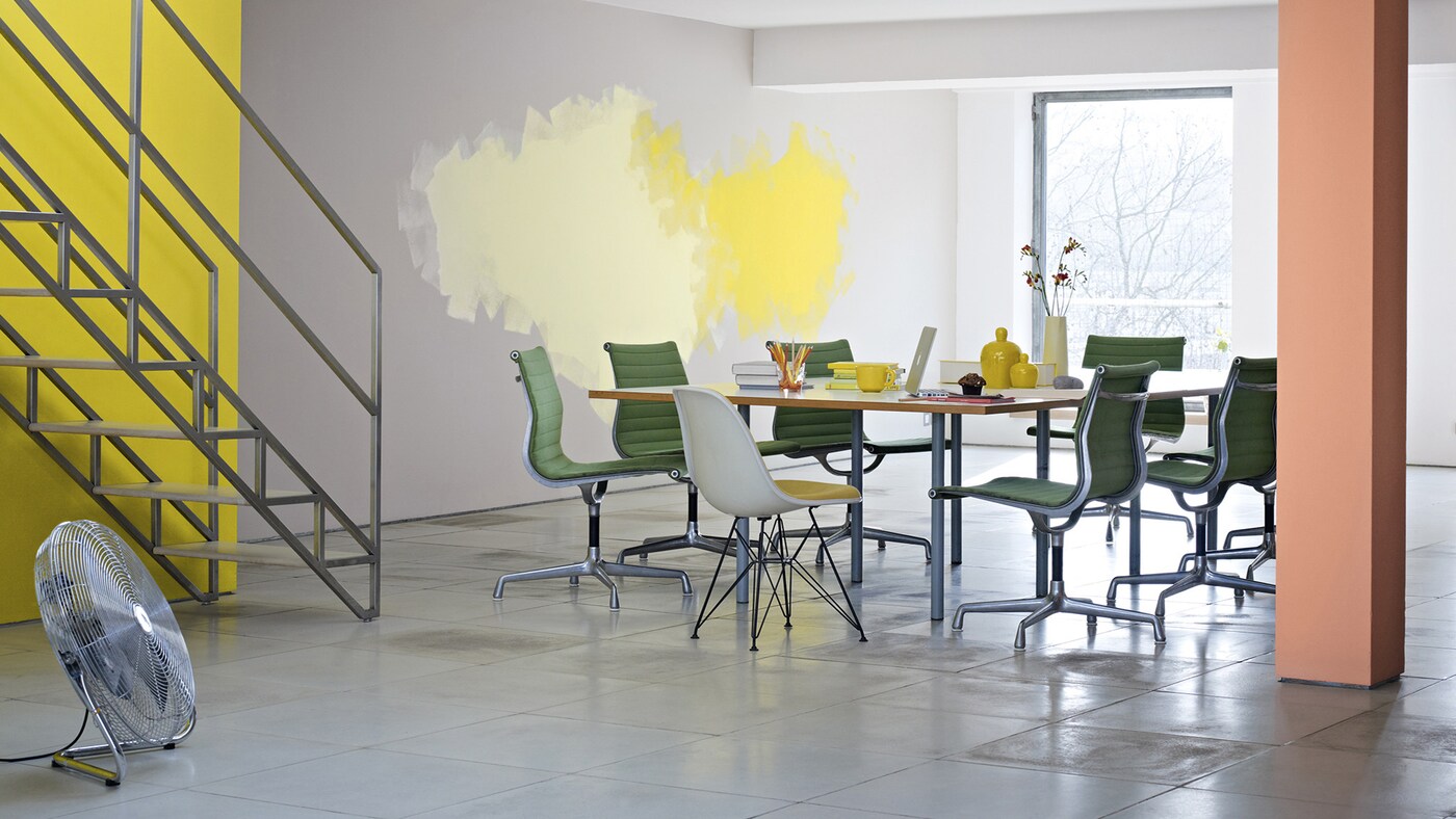 Create an energising environment with bright
colours blended together using the ombre effect.
