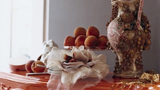 Show off fiery orange with soft cocoa