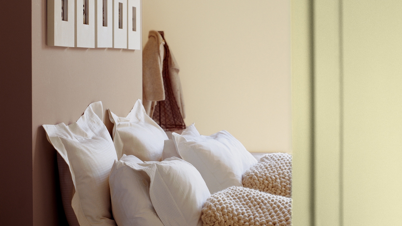 Use soft neutrals for a calm bedroom