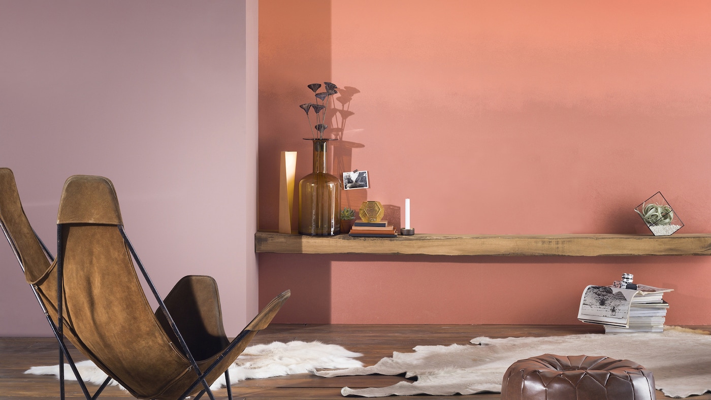 Ombre creates an ethereal look that works really well as a feature wall – perfect if you want to introduce several colours into your scheme without appearing too fussy. 