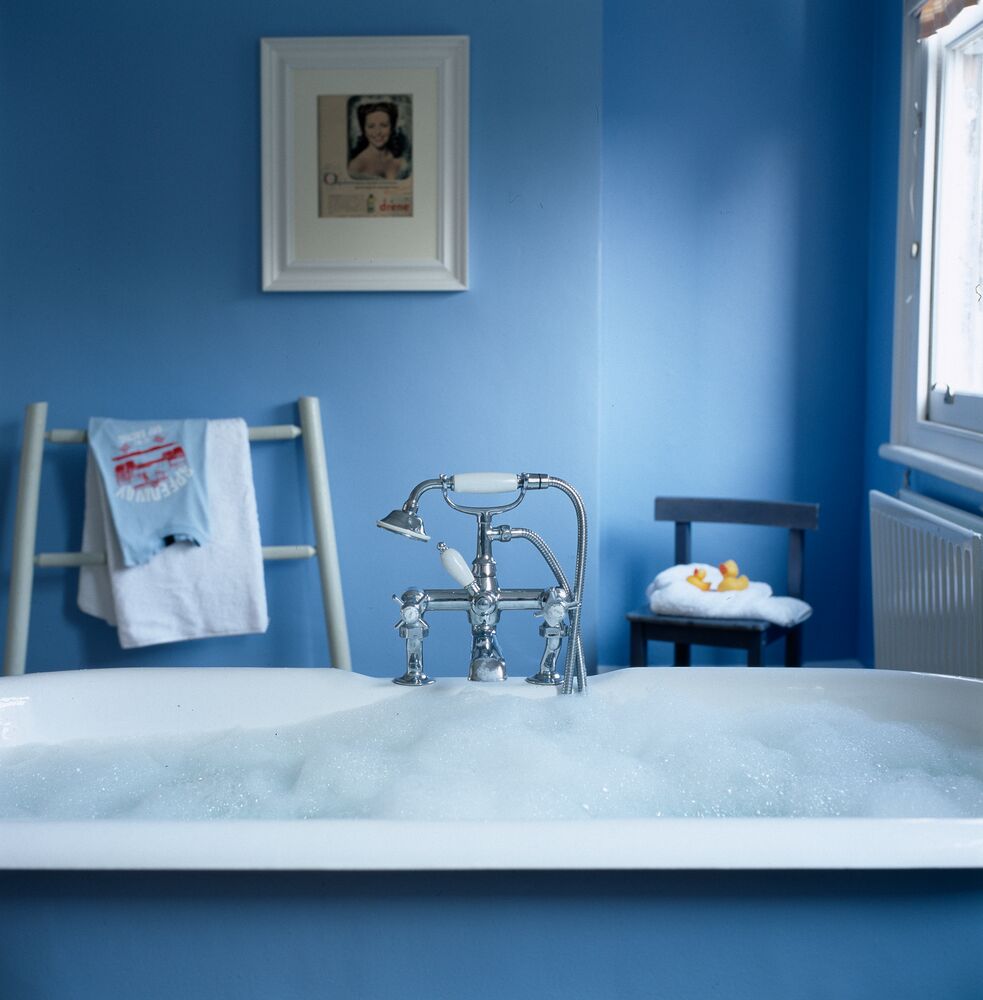 blue bathroom