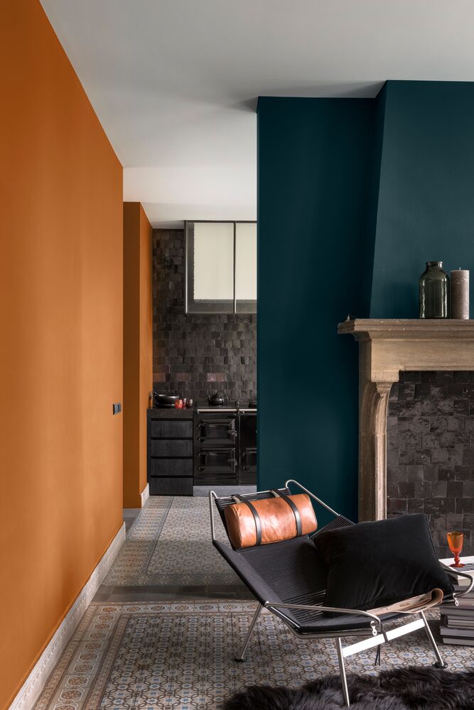 Orange and Teal Room