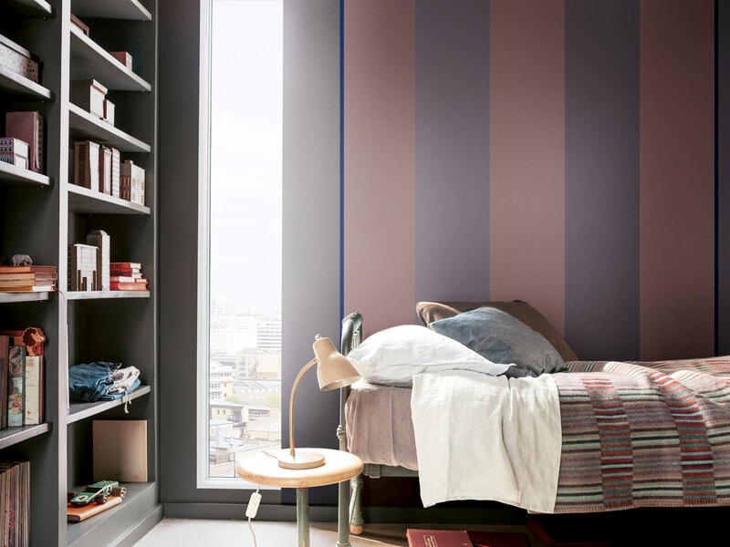 Striped bedroom
