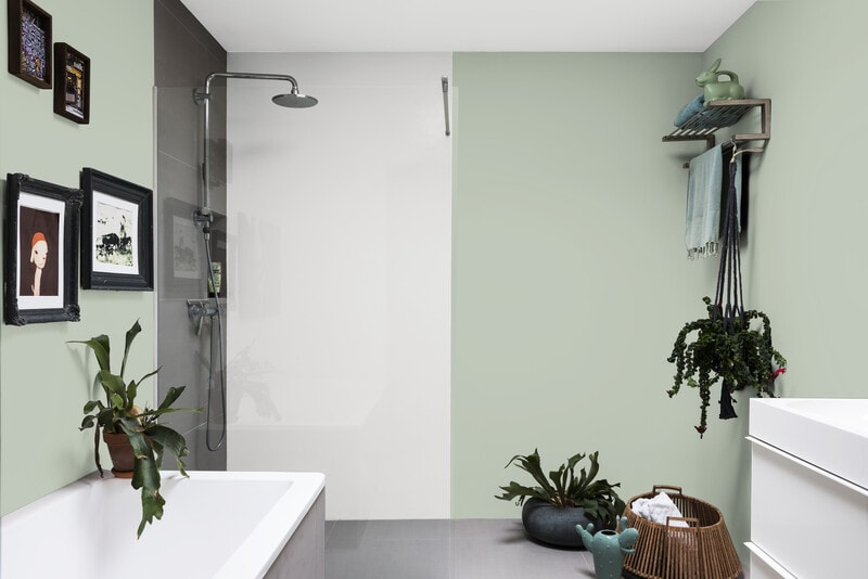 Celadon Green bathroom wall