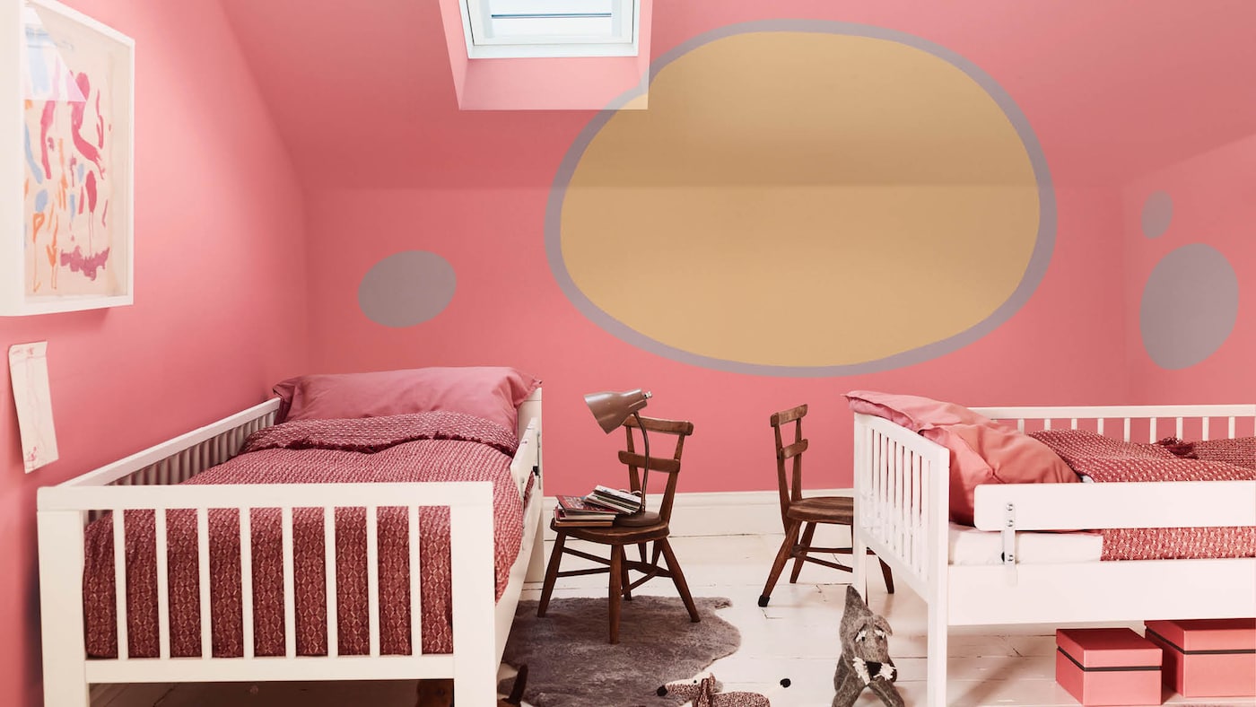 Playful pebbles in children’s bedroom