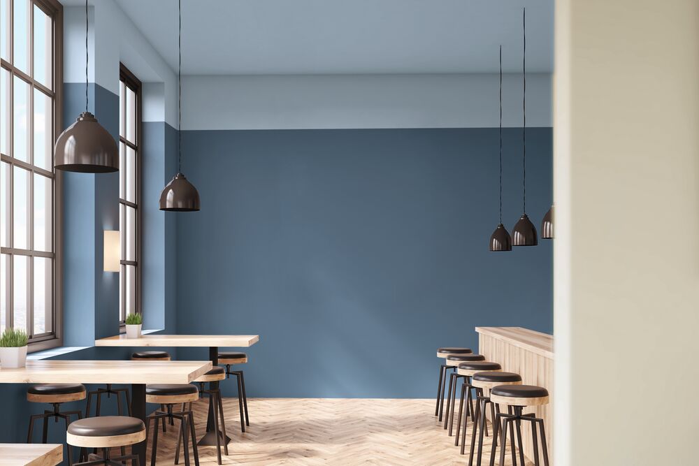 Blue with Minimalist Furniture