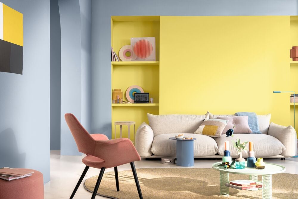 Yellow and Indigo Blue in Your Living Room