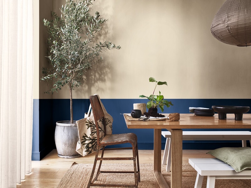 Brown Table with hint of blue