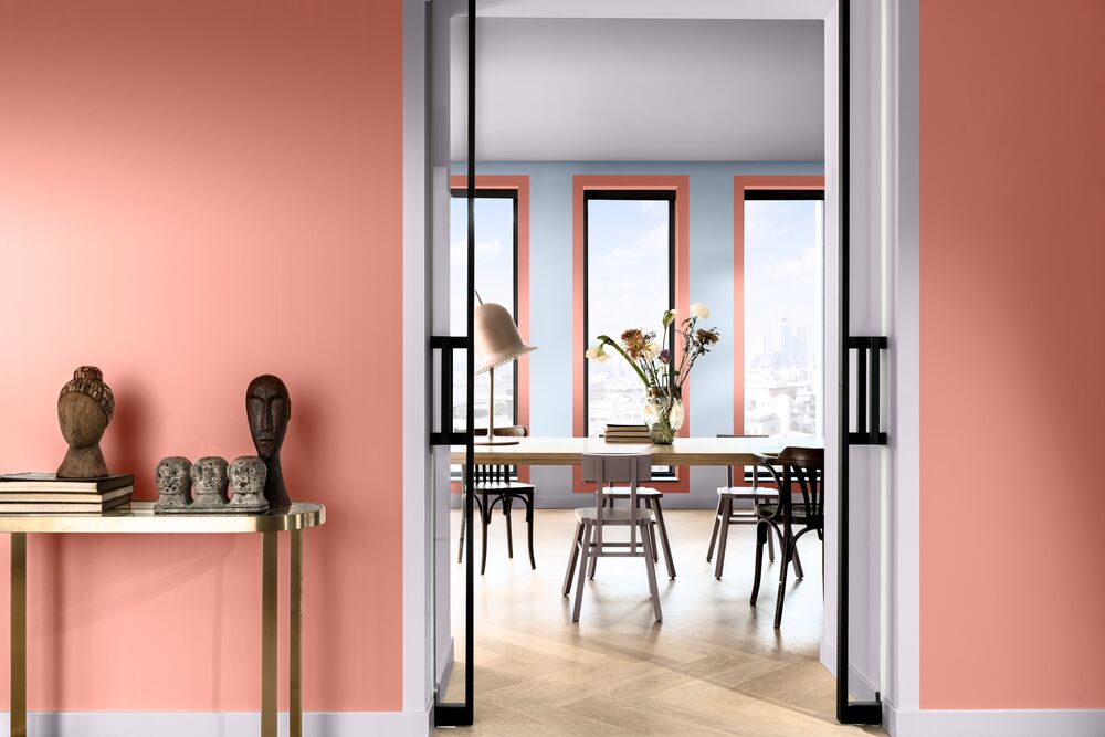 Modern Hallway with Candy Pink