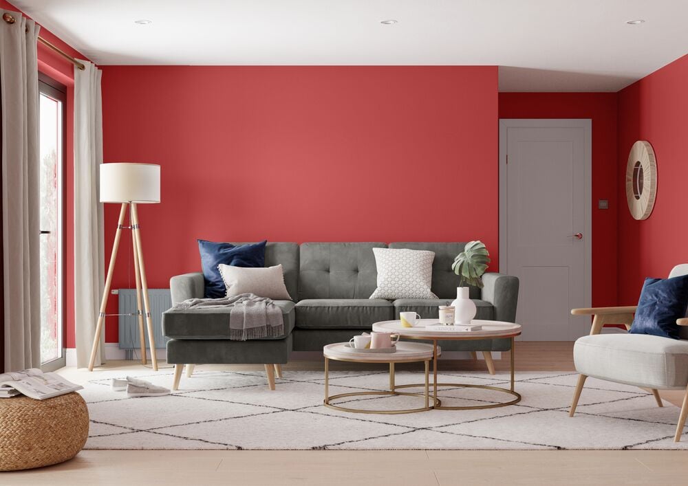 Vibrant Red Living Room