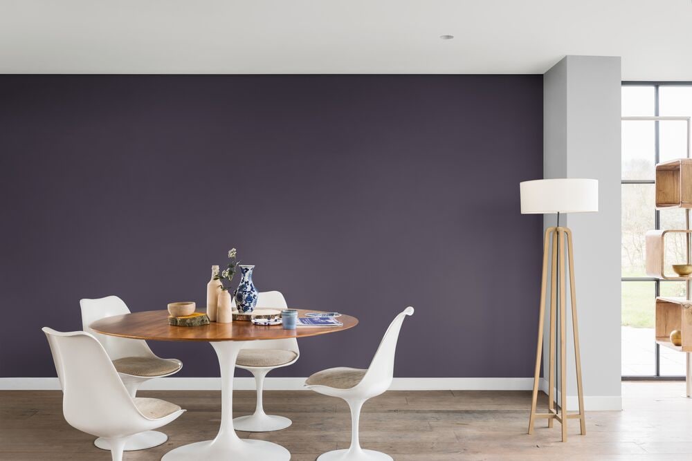 Use a deep shade of purple to enhance a grand entrance hall.