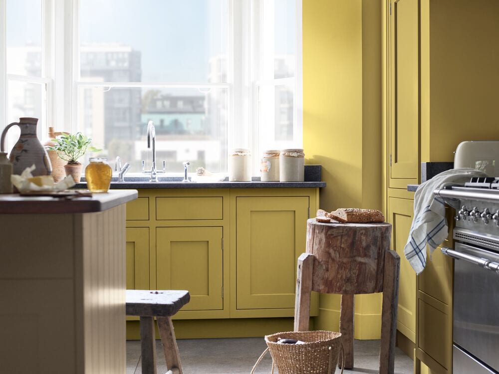 Yellow Cabinet Kitchen