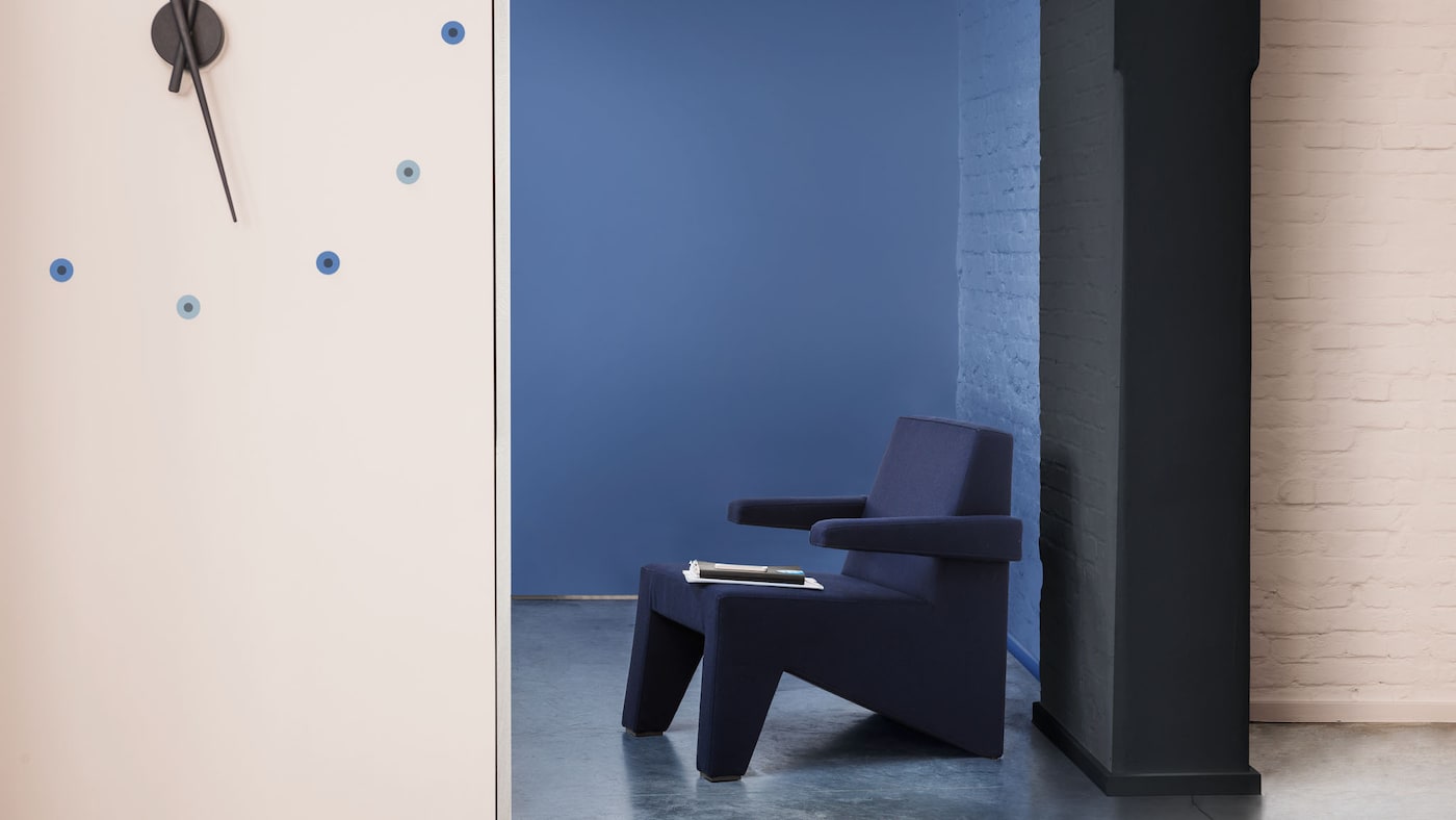 A practical wall feature with a clock face motif