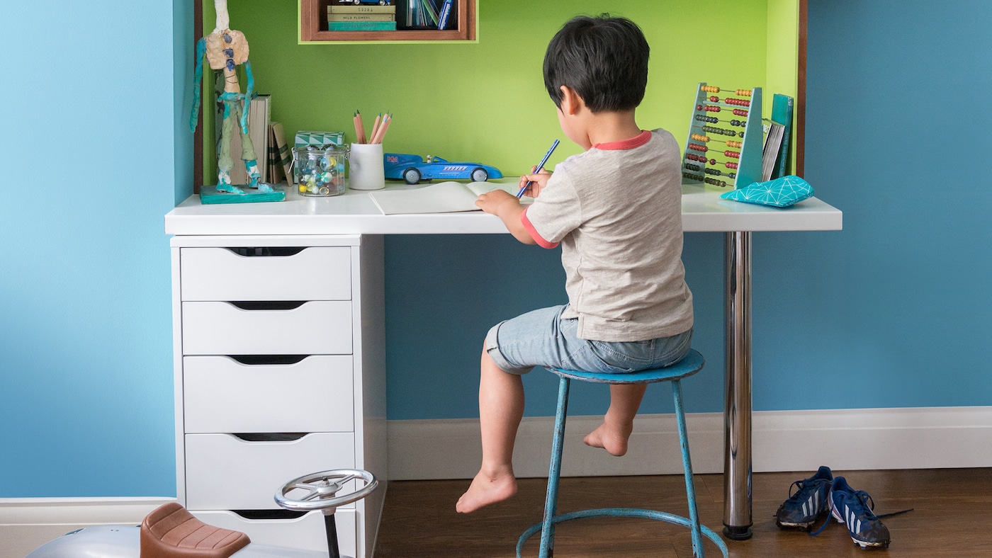 Blue is the most calming of all colours so is a good option if you’d like to create order and stability.